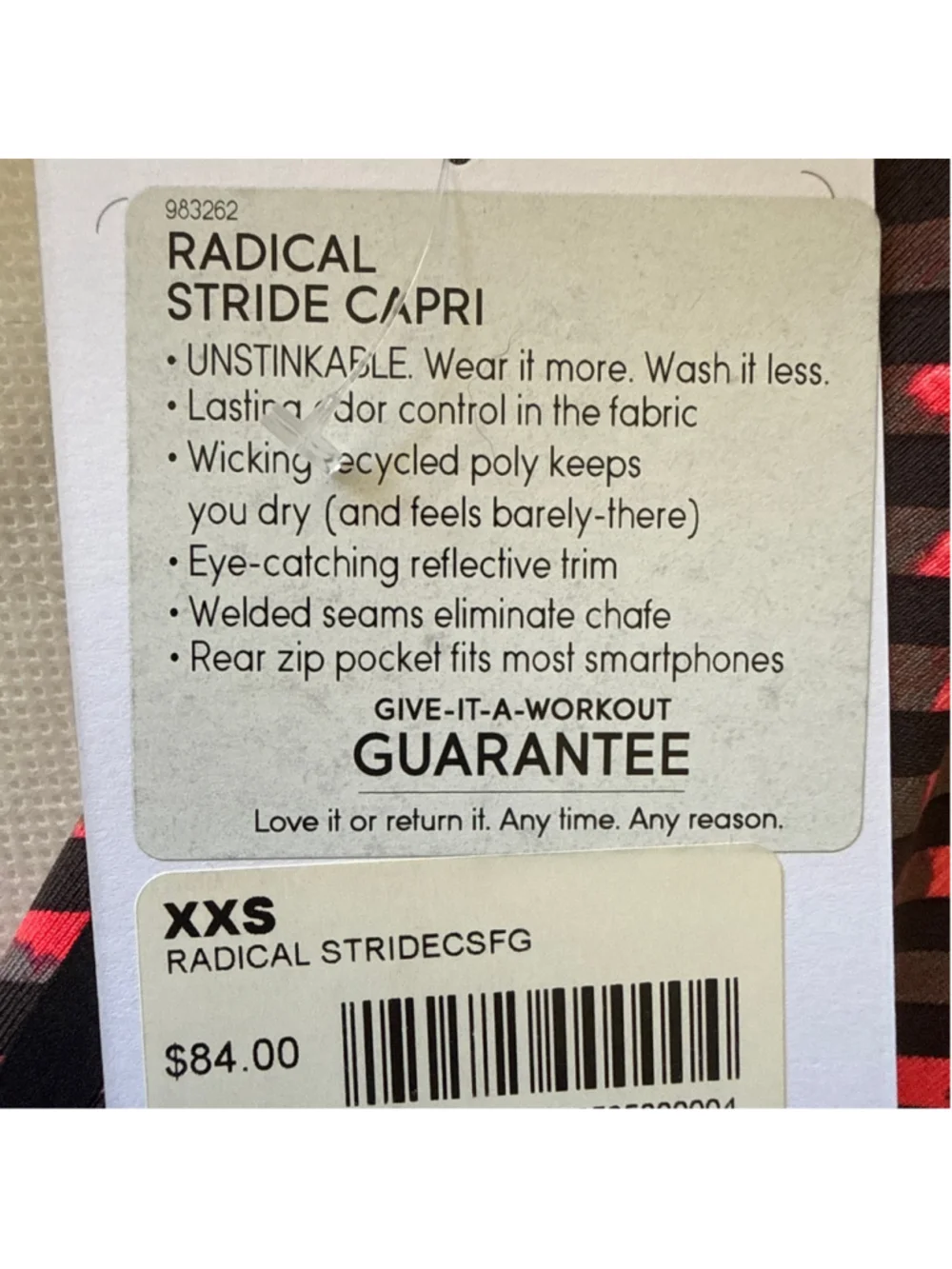 NWT Athleta Womens Radical Stride Capri size XXS